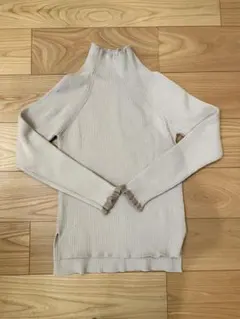 【匿名配送】Aunt Marie's ハイネックミックスリブニット アイボリー