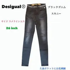 Desigual ブラックデニム スキニー 26インチのサムネイル
