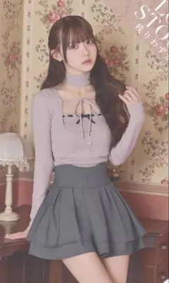 ミシェルマカロン ミシェマカ 美脚ツイルスカート グレー xs