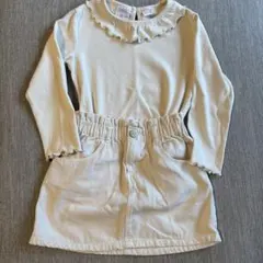 値下げしました♡アイボリー フリル襟 長袖ワンピース