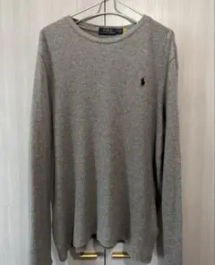 ポロラルフローレン サーマル 長袖Tシャツ グレー サーマル ロンT 現行タグM