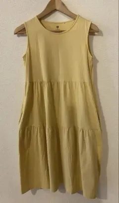 UNIQLO ノースリーブワンピース 160cm イエロー ポケット付き