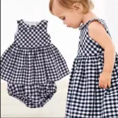 激カワ♡ ネクスト ♡ ギンガムチェック ワンピース ノースリーブ ネイビー