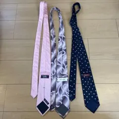 ネクタイセット ピンク・ネイビー・ドット柄