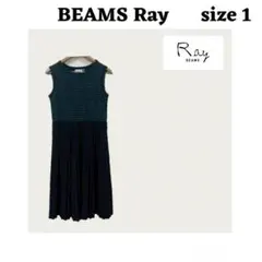 RAY BEAMS ノースリーブ ひざ丈 ワンピース ダークグリーン