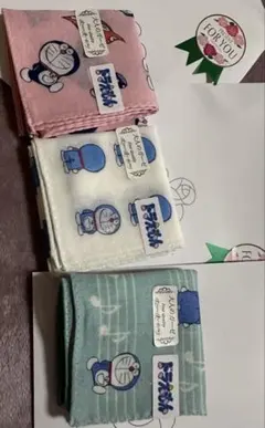新品3枚組大人のガーゼハンカチ ドラえもん DORAEMON 藤子不二雄先生