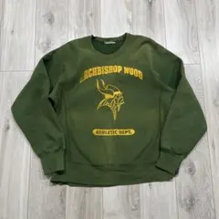 リバースウィーブタイプ フェード スウェット グリーン ラバープリント ３段