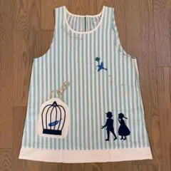 幸せの青い鳥　The Blue Bird ストライプ エプロン　シンプル　保育士のサムネイル