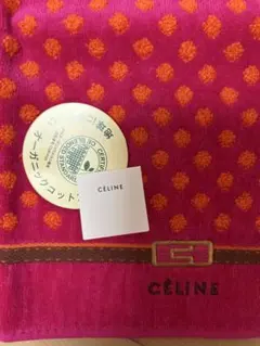 【新品未使用】CÉLINE セリーヌ　ドット柄 タオルハンカチ