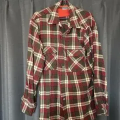 メンズ　チェックシャツ　古着　赤