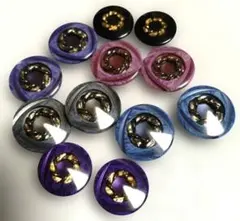 タイムセール♥462）パーツ入高級レトロボタン　6ペア12個セット