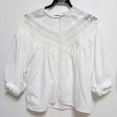 wcloset トップス　ブラウス　レースシャツ　ホワイト