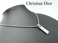 Christian Dior ロゴプレート スネーク ネックレス シルバー