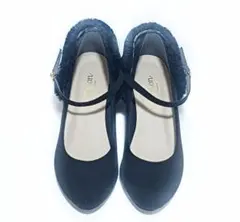 ルタロン　22.5cm　ブラック　スエード　ストラップあり