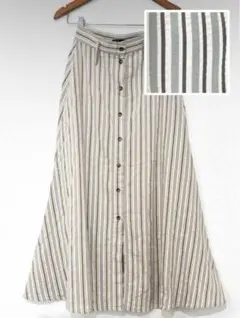 ZARA ストライプ 前ボタン ロングスカート