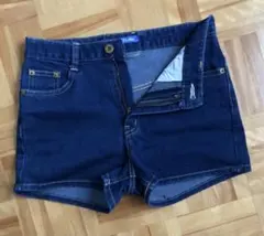 MINIBIKE DENIM ダークブルー ショートパンツ ジッパーポケット付き
