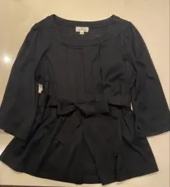 五分袖ペプラムトップス