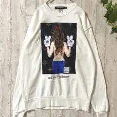 JACK ROSE フォトプリント スウェット L 白 メンズ レディース