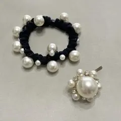 パールヘアゴム＆パールピン セット売り