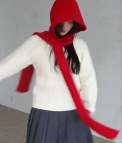 fekete HOODED GLITTERMUFFLER ラメフーディーマフラー