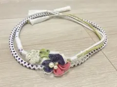 帯締め 振袖用 正絹 紫色 つまみ細工 yzk903