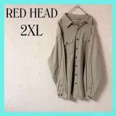 RED HEAD ヴィンテージ 3XL 長袖シャツ メンズ ベージュ系