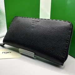 【未使用級✨】フェンディ 長財布 セレリア ラウンドファスナー シボ革 付属付き