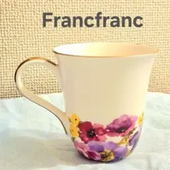 Francfranc花柄マグカップ　ピンク・紫系
