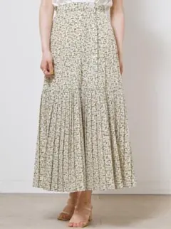 SNIDEL♡プリントプリーツスカート グリーン