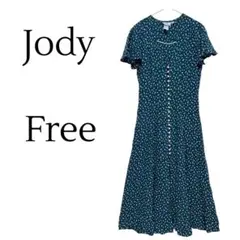 USA古着 花柄 半袖シャツワンピース ダークグリーン レトロ 80s 90s