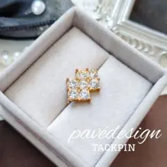 菱形 幾何学模様 パヴェ タックピン ピン ブローチ ゴールド キラキラ