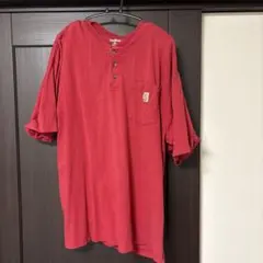 Carhartt ヘンリーネック Tシャツ レッド XL