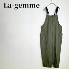 La-gemme　ラジエム　フロントジップ　ミリタリーサロペットスカート　カーキ