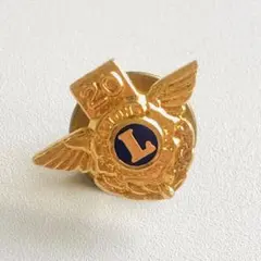ライオンズクラブ ウイングマーク ２０周年 金色 ピンバッジ レア