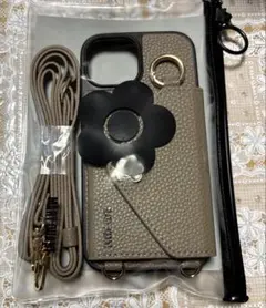 マリークワント ショルダーストラップ付iPhone131415トープ新品未使用