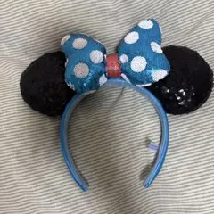 ディズニー ミニー カチューシャ スパンコール 水色
