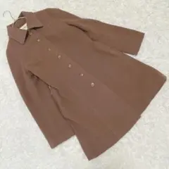 日本製 《アトリエサブ》 ステンカラーウールコート Aライン おしゃれ 上品 茶