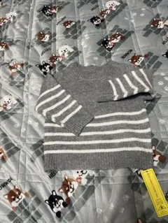 SHEIN グレー/ホワイトストライプ セーター