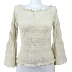 SNIDEL シャーリングニット オフショル アイボリー系 フェアリーグランジ