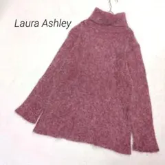 ローラアシュレイ ニット セーター チュニック ロングトップス モヘヤ S 秋冬