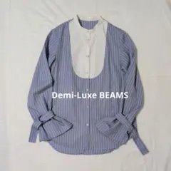 Demi-Luxe BEAMS ストライプ スタンドカラー シャツ ブラウスのサムネイル