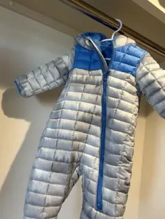 キルティングアウター グレー/青 80cm