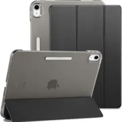iPad 10世代 ケース 10.9インチ半透明　三つ折りスタンド　ブラック