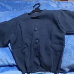 ダ12。レディース。半袖カーディガン。丈短い。ダークブルー。サイズS-M？