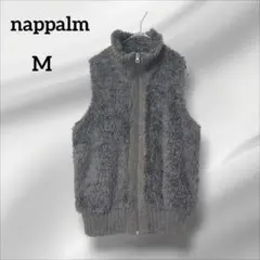 ナップパーム　ノースリーブベスト　ファー風　グリーン　M