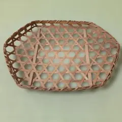 竹製 六角形 透かし模様 バスケット