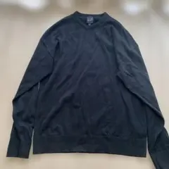 GAPメンズクルーネックニット L ブラック/黒