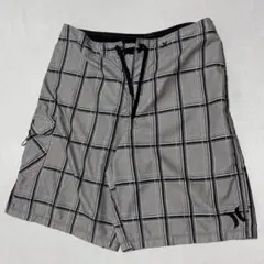 00s HURLEY チェック サーフ スイムショーツ カーゴ バギー 刺繍