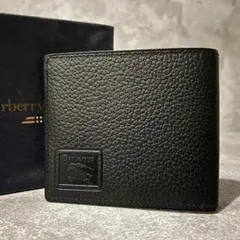 ⭐️Burberrys⭐️バーバリーズ 二つ折り財布 ノバチェック シボ革 黒
