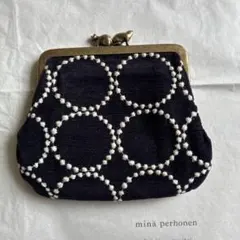 ミナペルホネン cuddle purse タンバリン　ネイビーのサムネイル